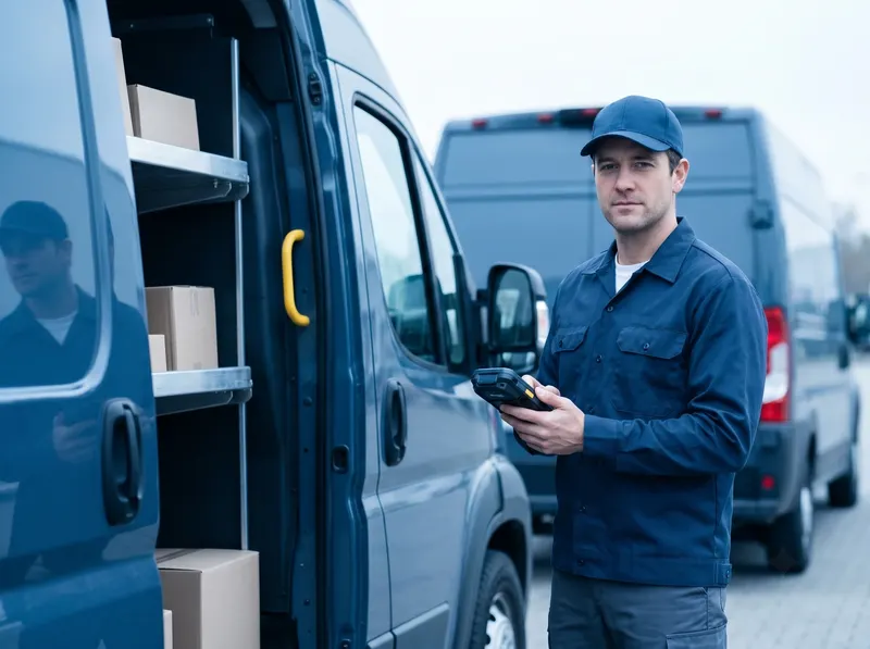 delivery driver using a rugged Android scanner