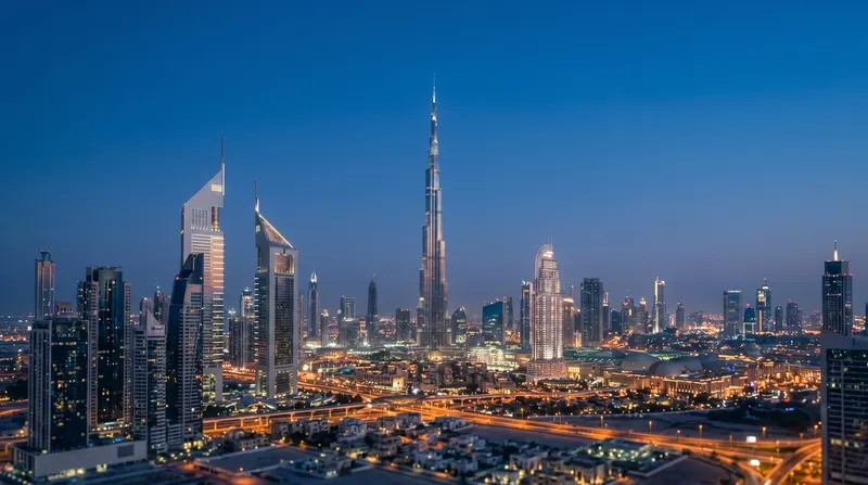 Dubai skyline near the Meydan district